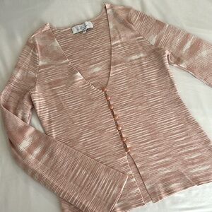 L'Academie Soft Striped Pink and White Knit Top